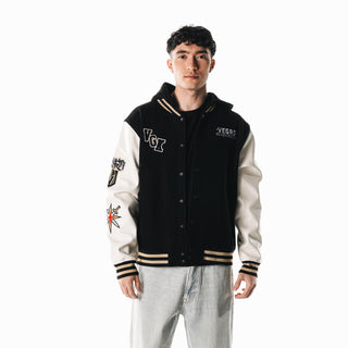 Vegas Golden Knights Hooded Varsity Jacket - Black/White