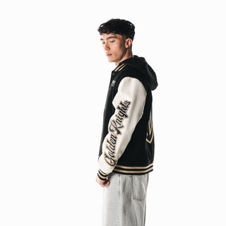Vegas Golden Knights Hooded Varsity Jacket - Black/White