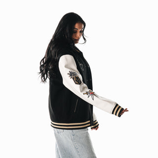 Vegas Golden Knights Hooded Varsity Jacket - Black/White
