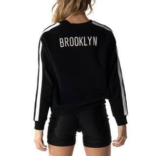Brooklyn Nets Perforated Logo Crew Sweatshirt