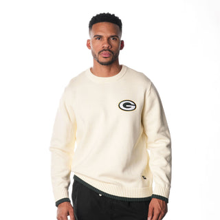 Green Bay Packers Unisex Jacquard Crewneck Sweater - Cream