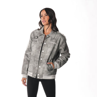 San Francisco 49ers Unisex Faux Leather Jacket - Grey