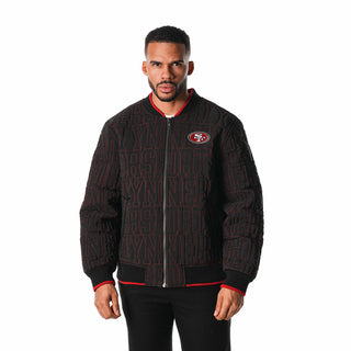 San Francisco 49ers Unisex Quilted Bomber - Black