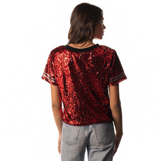 Ohio State Womens Sequin Tee - Red