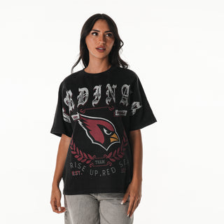 Arizona Cardinals Women's Oversized Graphic Dolman s/s Tee - Black-T-SHIRT-thewildcollective