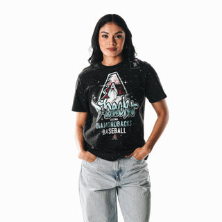 Arizona Diamondbacks Women's Crystal Band Tee - Black-T-SHIRT-thewildcollective