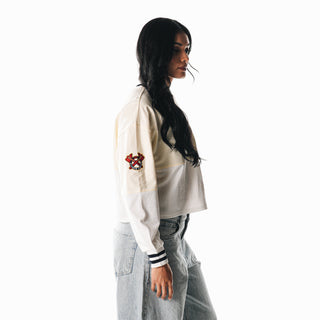 Atlanta Braves Women's Jersey Mesh Crop Fleece - Multi-Crew Fleece-thewildcollective