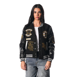 Boston Bruins Varsity Jacket - Black-Outerwear-thewildcollective