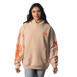 Broncos Unisex Heavy Block Graphic Hoodie - Cream-Hoodie-thewildcollective