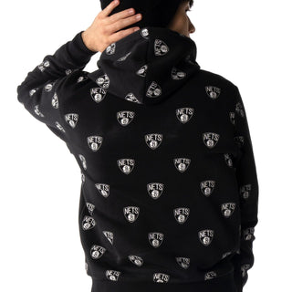 Brooklyn Nets Unisex All Over Logo Hoodie-Hoodie-thewildcollective