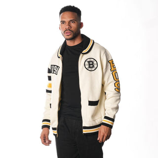 Bruins Cream Jacquard Sweater-Jacquard Sweater-thewildcollective