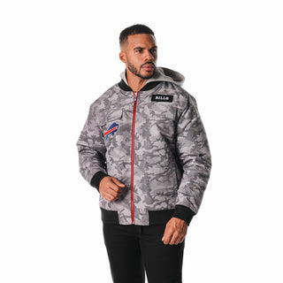 Buffalo Bills Ripstop Hooded Bomber - Camo-Jacket-thewildcollective