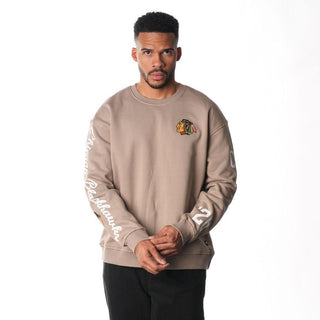 Chicago Blackhawks Graphic Crew Fleece - Grey-Crew Fleece-thewildcollective