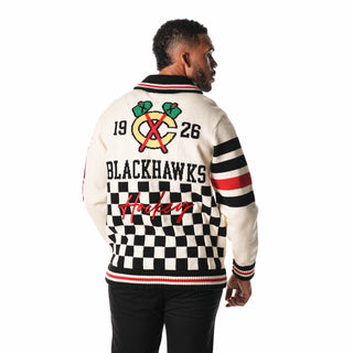 Chicago Blackhawks Jacquard Sweater - Cream-Jacquard Sweater-thewildcollective