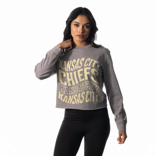 Chiefs L/S Tee- Grey-Crew Neck Tee-thewildcollective