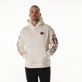 Cincinnati Bengals Unisex Graphic Sleeve Hoodie - Vintage White-Hoodie-thewildcollective