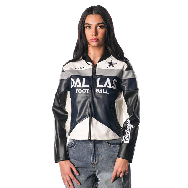 Dallas Cowboys Leather Racing Jacket - Multi