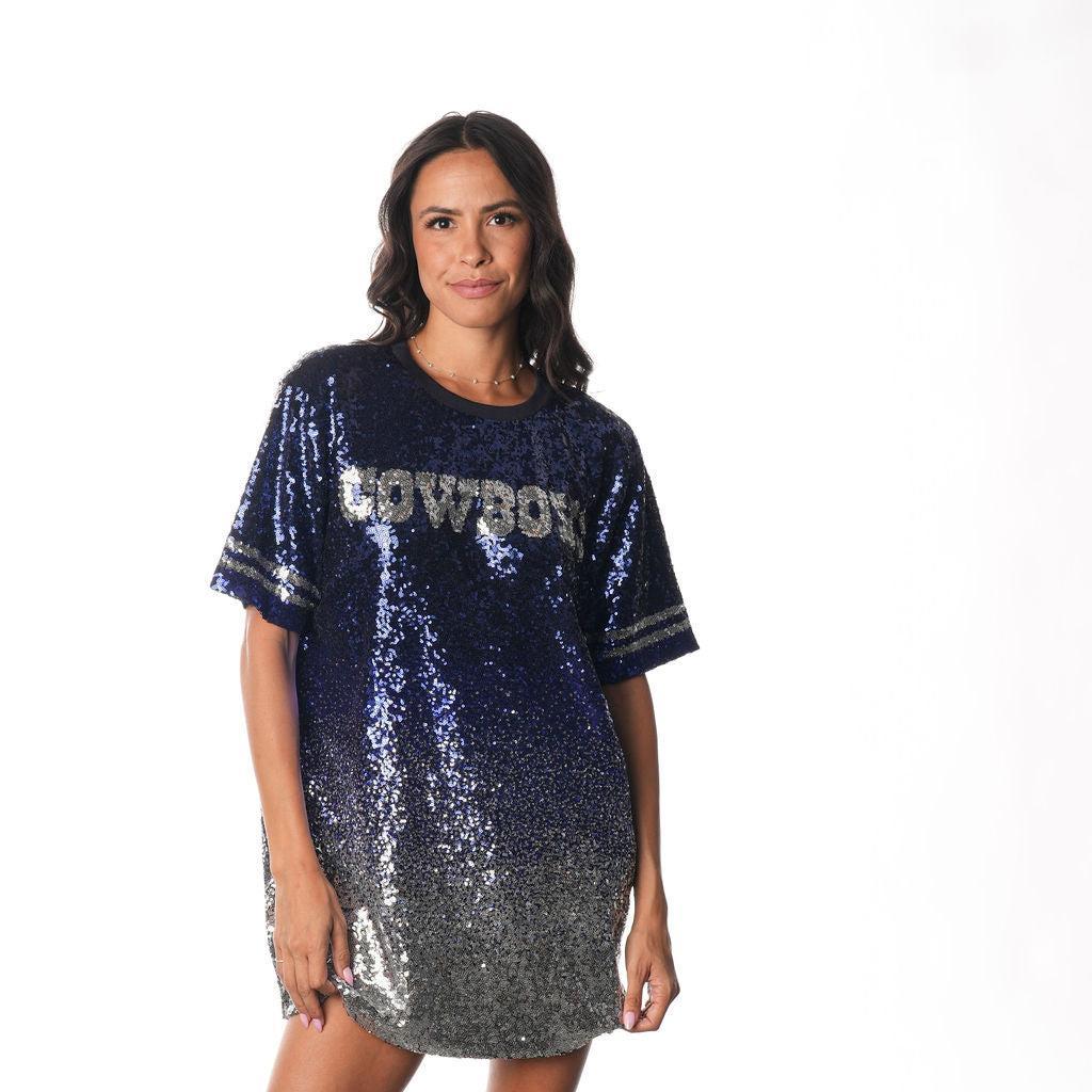 Dallas Cowboys Sequin Ombre Dress