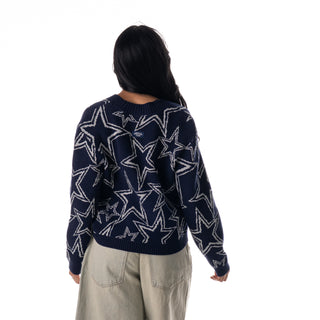 Dallas Cowboys Women’s Cropped Cardigan – Navy-Cardigan-thewildcollective