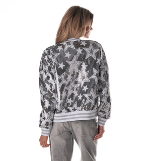 Dallas Cowboys Women's Sequin Jacket - Silver-Sequin Jacket-thewildcollective