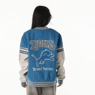 Detroit Lions Unisex Varsity Jacket - Blue-Varsity Jacket-thewildcollective