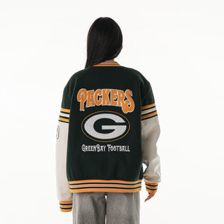 Green Bay Packers Unisex Varsity Jacket - Green-Varsity Jacket-thewildcollective