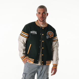 Green Bay Packers Unisex Varsity Jacket - Green-Varsity Jacket-thewildcollective