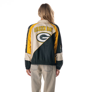 Green Bay Packers Women's Oversized Raglan Track Jacket - Multi-Track Jacket-thewildcollective