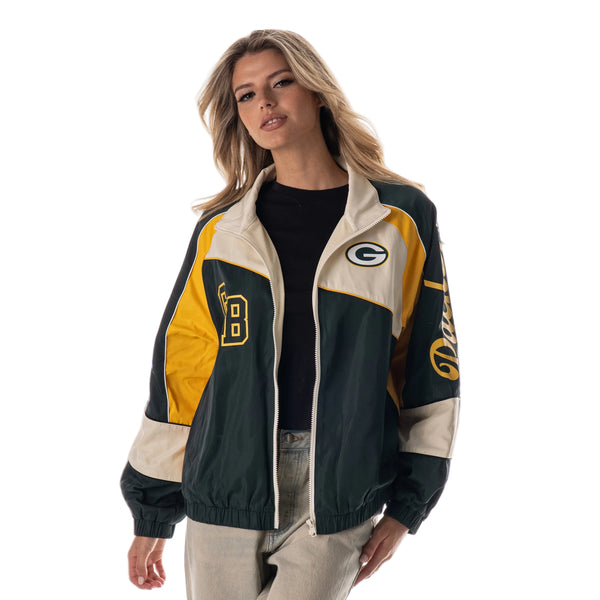 Green Bay Packers Women's Oversized Raglan Track Jacket - Multi