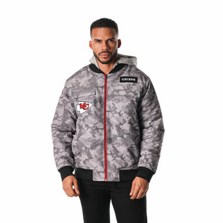 Kansas City Chiefs Ripstop Hooded Bomber - Camo-Jacket-thewildcollective