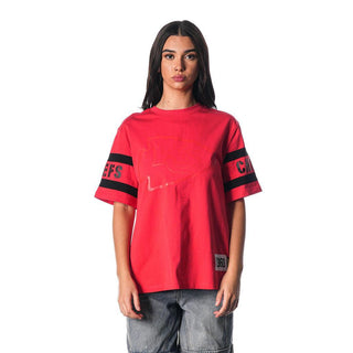 Kansas City Chiefs Women's Drop Shoulder SS Tee - Red-T-SHIRT-thewildcollective