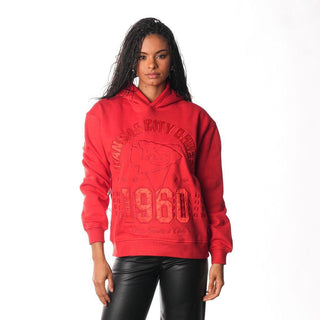 Kansas City Chiefs Women's Satin Fleece Hoodie - Red-Hoodie-thewildcollective