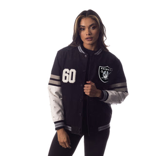 Las Vegas Raiders Womens Multi Vintage Bomber-Bomber Jacket-thewildcollective