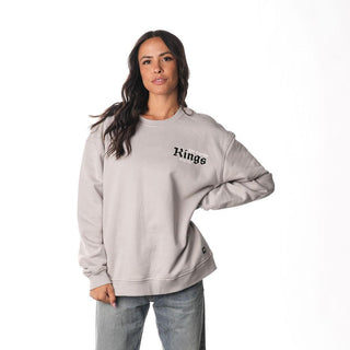 Los Angeles Kings Old English Crew Fleece - Grey-Crew Fleece-thewildcollective