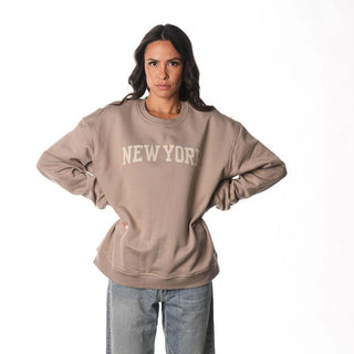 NY Knicks Crew Fleece - Warm Grey-Crew Fleece-thewildcollective