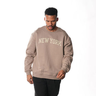 NY Knicks Crew Fleece - Warm Grey-Crew Fleece-thewildcollective