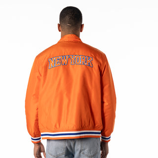 NY Knicks Nylon Bomber - Orange-Bomber Jacket-thewildcollective