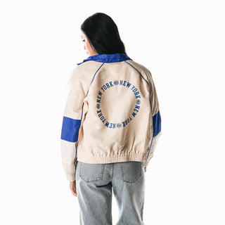 NY Knicks Women's Track Jacket - Cream-Track Jacket-thewildcollective