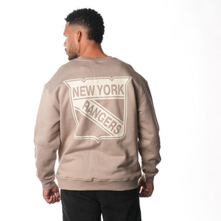 NY Rangers Front Back Crew Fleece - Warm Grey-Crew Fleece-thewildcollective