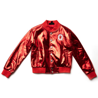 Ohio State Buckeyes Kids Metallic Red Jacket-Bomber Jacket-thewildcollective
