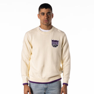 Sacramento Kings Crew Jacquard Sweater - Cream-Sweater-thewildcollective