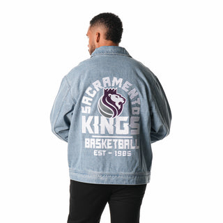 Sacramento Kings Unisex Denim Coaches Jacket - Denim-Denim Jacket-thewildcollective