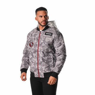 San Francisco 49ers Ripstop Hooded Bomber - Camo-Jacket-thewildcollective