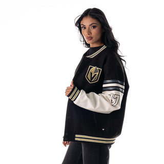 Vegas Golden Knights Unisex Shoulder Varsity Jacket - Black-Varsity Jacket-thewildcollective