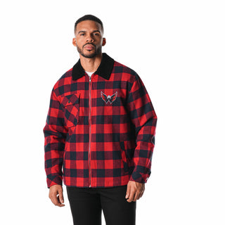 Washington Capitals Flannel Zip Front Jacket - Navy/Red-Flannel Jacket-thewildcollective