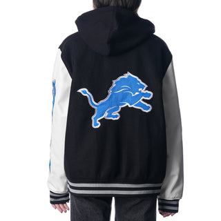 Detroit Lions Women's Varsity Jacket - Black/White