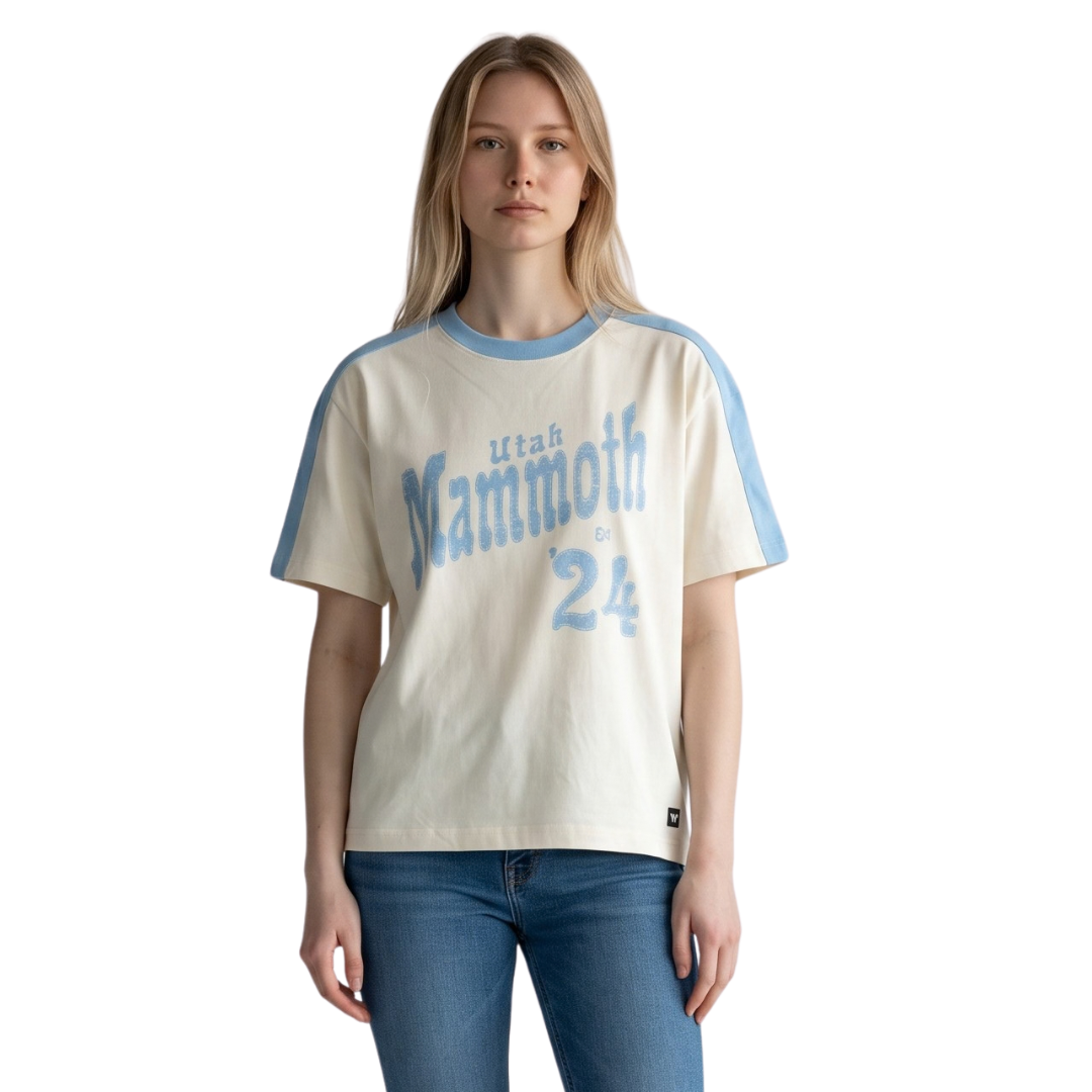 Utah Mammoth Women's Drop Shoulder Tee - Vintage White