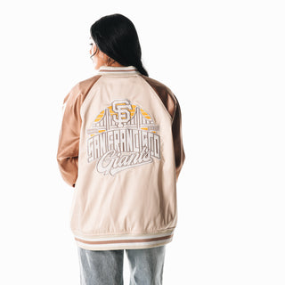 San Francisco Giants Satin Raglan Bomber - Cream