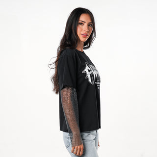 Philadelphia Flyers Crew Tee W/ Mesh Sleeves - Black