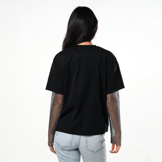 Philadelphia Flyers Crew Tee W/ Mesh Sleeves - Black